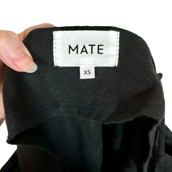 MATE the Label Linen Mini Slip Dress in Black 100% Linen - Picture 6 of 11